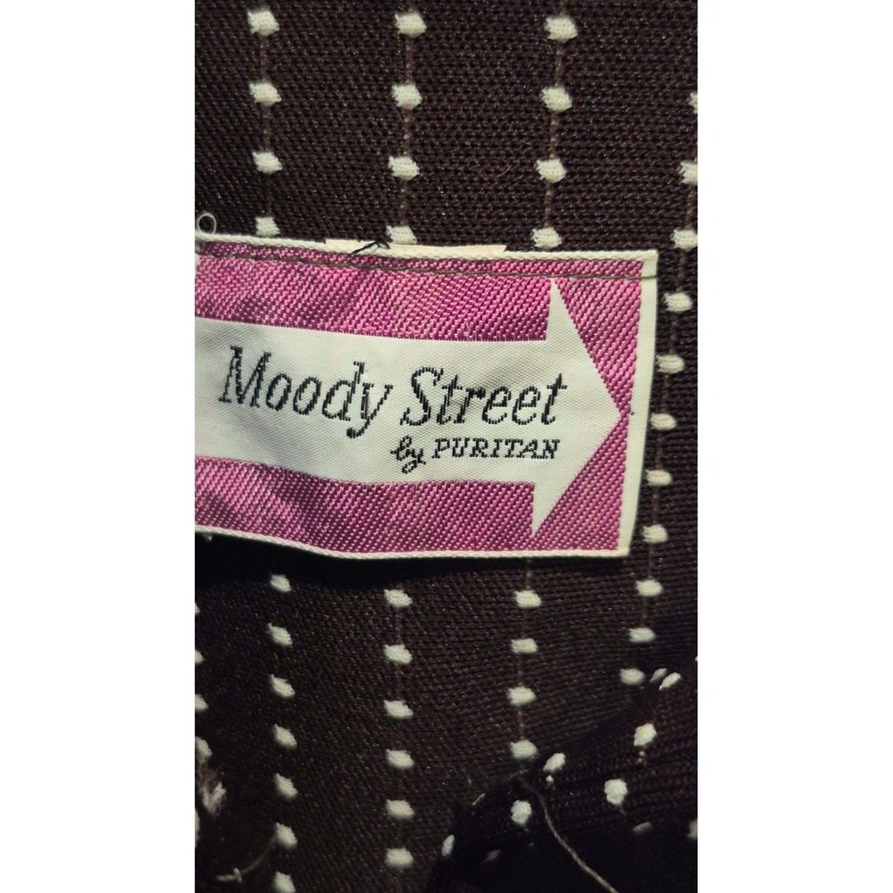 Vintage 70s Moody Street by Puritan Brown Dotted Mod Secretary Dress Belted - Picture 11 of 11
